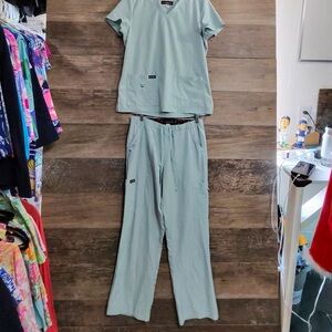 Koi Light Blue Women's Scrub Top and Pants